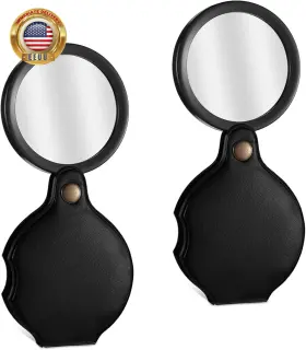 740869  1 2 Pcs 20x Pocket Magnifier Rotating Folding Mini Portable Pockets Smal