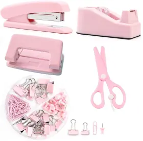 797427790736 Office Supplies Set Desk Accessories Staple Tape Holder 2-hole Punchscissor B