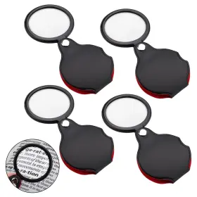 565550 Abeillo 4pcs Pocket Magnifying Glass 10x Small For Reading Folding