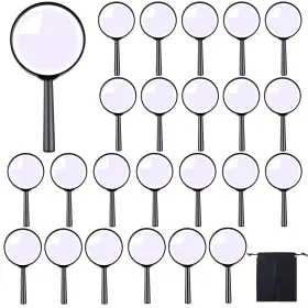 Ax0104 Adxco 24 Pack Handheld Magnifier Plastic Magnifying Glass Portable Reading Ma