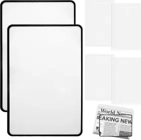Aeaocvo 313014673697 6 Pcs Page Magnifier For Reading 3x 5x Magnifying Sheet Flat Plastic Lightweig