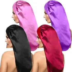 Aipesl 820913040654 4 Pack Extra Long Satin Sleep Cap For Hair Dreadlock Night Bonnet