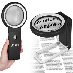 Aixpi 747165777438 30x 40x Magnifying Glass With Light And Stand Large Lighted