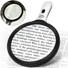 L108 Aixpi Magnifying Glass With Light Large 20x 30x Handheld Illuminated Lighted Magni