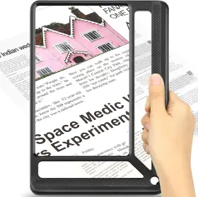 Akkycvs 445033084062 5x Full Page Magnifying Glass For Reading Lightweight Rectangular Magnifier Pro