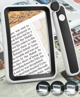 Akkycvs C004 Magnifying Glass For Reading Rechargeable 5x Large Page Magnifier With Light
