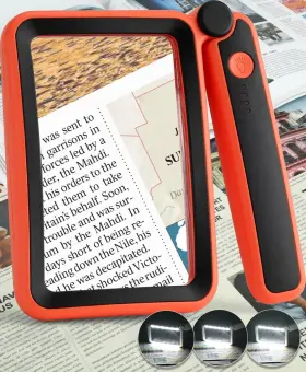 C005 Akkycvs Magnifying Glass For Reading Rechargeable 5x Large Page Magnifier With Light
