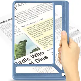 D-tn12 Akkycvs 5x Full Page Magnifying Glass Lightweight Rectangular Magnifier Large Viewing