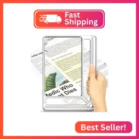 D10-dda08 Akkycvs 5x Full Page Magnifying Glass For Reading Lightweight Rectangular Magni