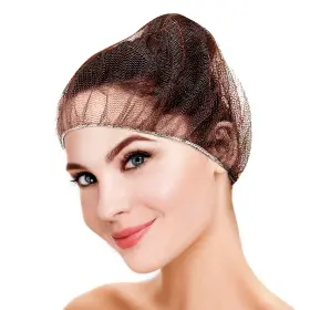 Dnhb24 Amz Medical Supply Brown Disposable Hair Net 24 Inch. Pack Of 100 Nylon Kitchen Nets Food S