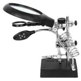 Station2.5x Aoraem 767452520424 Led Light Helping Hands Magnifier 7.5x 10x Magnifying Glass Solderin