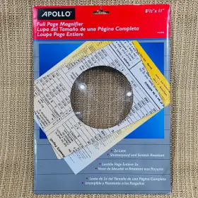 27570 Apollo #27570 Full Page Magnifier 2x Optic Grade Lens Unbreakable Scratch Resistant