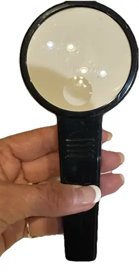 27572 Apollo Vtg Black #27572 2x Wbifocal Handheld Magnifying Glass Read Enlarge
