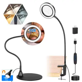 Hl0415 Arnvcs 15x Magnifying Glass With Light And Stand Lighted Magnifyi