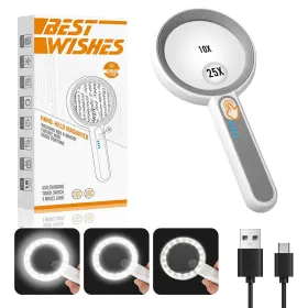 7518c Arsir Magnifying Glass With Light For Reading Gifts - Rechargeable Pocket&lightweig