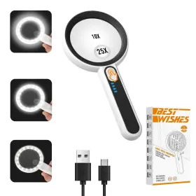 Arsir 768523981038 Magnifying Glass With Light For Reading Gifts - 10x 25x Rechargeable Pocket&l