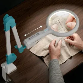 Artdot Ad-mgl-ds140 2-in-1 Magnifying Glass With Light And Stand For Close Work Large Lighted Mag