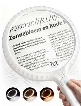 Ad-mgl-hh140 Artdot Large Handheld Magnifying Glass For Reading And Close Work Adjustable Bright