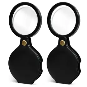 Auuti 530280 2pcsupgrade 10x Small Magnifying Glass For Kids And Seniors Pocket Black