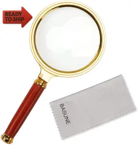 Basune010 Basport Basune 10x Handheld Magnifier Reading Loupe Glasses With Rosewoo