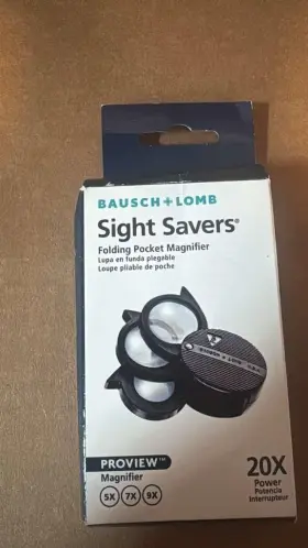 Bausch & Lomb 543643 And Sight Savers 20x Folding Pocket Magnifier Loupe 5x 7x 9x