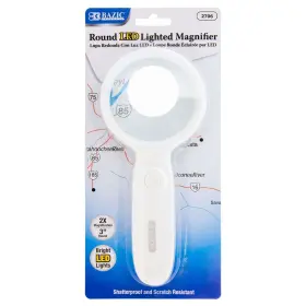 2706 Bazic Products Magnifying Glass 2x Round 3 Inch Magnifier For Seniors Book Newspaper Read