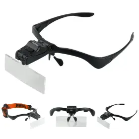Beileshi 702565575367 Headhand Magnifier Glasses With 2 Led Professional Jewelers Loupe Light Brac