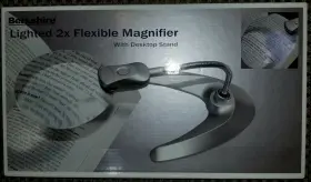 Brk-19641 Berkshire Lighted 2x Flexible Magnifier Bright Led Lights Batteries Included New