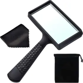 Blulu 765756052559 3x Handheld Magnifier 3.77 X 1.89 Inch Rectangular Magnifying Glass Scratch R