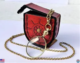 Brand Arch Instruments Arc/001 Elegant Brass Gold Magnifying Glass Necklace Chain - Optical Monocle For Reading