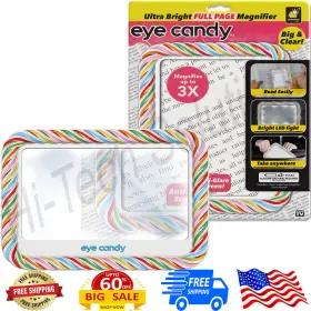 329dfssdfas329 Branded 3x Bigger Ultra Bright Full Page Magnifier And Book Light With Multicolor