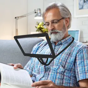 Branded 744110934267 5x Hands Free Magnifying Glass For Reading Neck Wear Full Page Magnifier Large