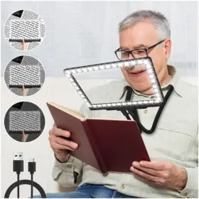 B01ht61u3i Branded Nzqxjxz Large Hands Free Magnifying Glass With Light&stand For Reading Full Book