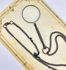 Branded Gg0449 10x Magnifying Glass Necklace Vintage Pendant Magnifier With Chain Hands-