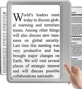 Branded01 705353587658 5x Magnifying Glass For Reading Full Large Page Viewing Area Magnifier Lightweig