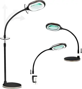 Brightech Bt-fl-lghtvw-3in1-blck Lightview Pro Magnifying Led Desk Lamp Light Hobbies And Reading