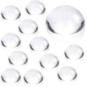 Rry-briwooody-2392 Briwooody 12 Pcs Crystal Dome Magnifier Paperweights Glass Half Ball Lens 1.97