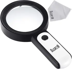 Busatia 609832266013 Magnifying Glass 30x 18led Handheld With Light 4in Large