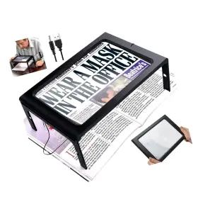 Bygytyo 771047979207 Led Page Magnifier With 12 Lights 3x Large Full Magnifying Glass Re