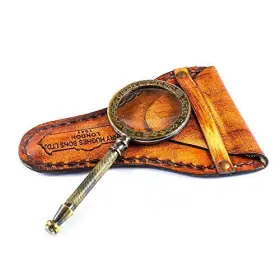 Calyron 432124364363 Brass Magnifying Glass Handheld Nautical Light Weight Best Science Real Home