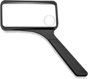 Carson 046876777769 2x Rectangular Handheld Magnifier With 4.5x Spot Lens Black Small Sv-xp