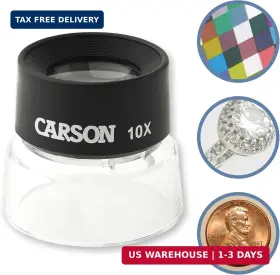 Carson Optical Inc 750668001757 Lumiloupe 10x Power Black/clear Stand Magnifier Ambient Light 1.0 Inch
