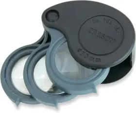 Tv-15 Carson Triview 5x/10x/15x Folding Loupe Magnifier With Built-in Case 3-in-1