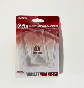 Wm-01 Carson 10 Pack / 2.5/6x Power Credit Card Size Magnifiers /fits In Wallet/wm-01