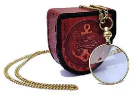 Castle Instruments 608218300839 Magnifying Glass Optical Magnifier Lens With Necklace Chain Monocle For Libr