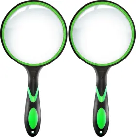 Celosia 717067754462 10x Magnifying Glass 2pack 75mm Handheld Reading Magnifier With Non-slip Soft H