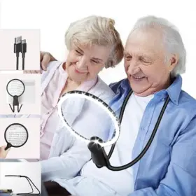 8039-6 China Hands-free 6x Magnifying Glass And Goose Neck Magnifier With Light Neck-worn