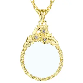 Clara 310205977704 5x Magnifier Necklace Magnifying Glass Pendant Optical Lens With Chain Jewelr