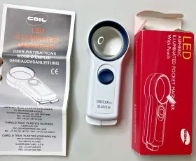 32.0d Coil 7148 Led Aspheric Illuminated Pocket Magnifier 9.0x Hand Held Model