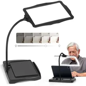 Hspfdj003 Cojoycs Magnifying Glass With Light And Stand 50 Ultra-bright Leds Full Page Table De